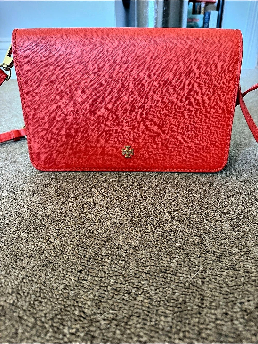 Authentic Tory Burch Robinson Convertible Shoulder Bag Red Crossbody Bag